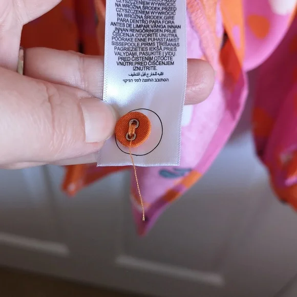 Never Fully Dressed orange & pink long sleeved blouse, size XXL - Picture 10 of 13